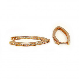 Золоті сережки у червоному кольорі з цирконом 01-200804907