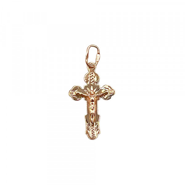 Золотой крестик в красном цвете