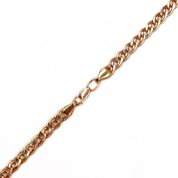 Золотая цепочка красного с белым цвета