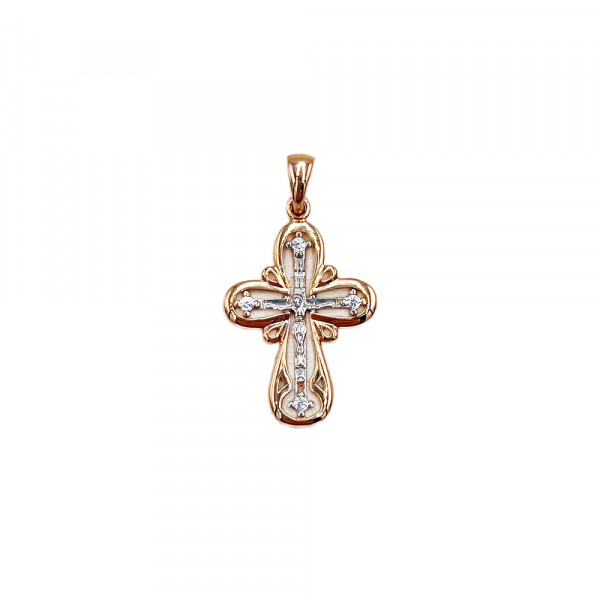Золотой крестик с цирконом