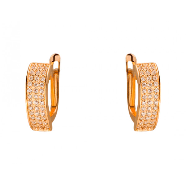 Сережки з золота з цирконом