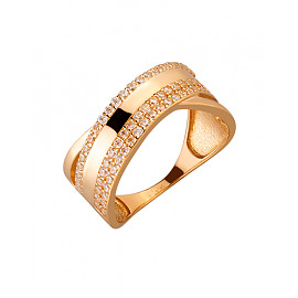 Кольцо из золота красного цвета с цирконом 01-200079208