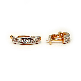 Сережки з золота з цирконом 01-200297108