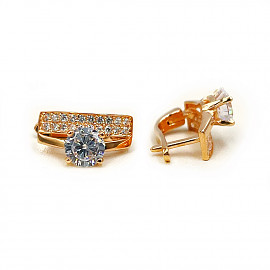 Серьги из золота красного цвета с цирконом 01-200628708