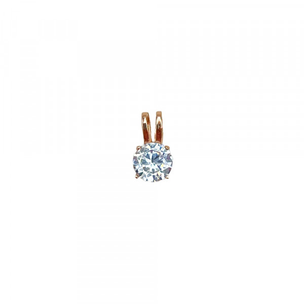 Кулон з золота у червоному кольорі з цирконом