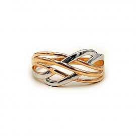 Каблучка з золота червоного з білим кольору 01-200810708