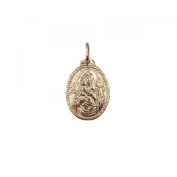 Золота ладанка у червоному кольорі