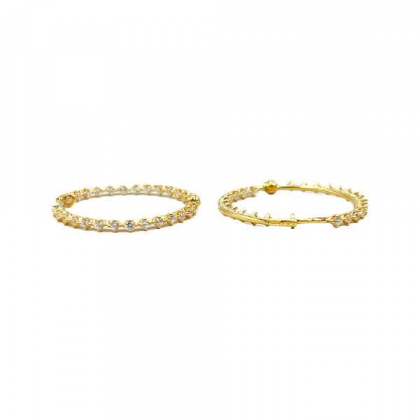 Сережки з золота у жовтому кольорі з цирконом