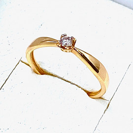 Золота каблучка з жовтим діамантом