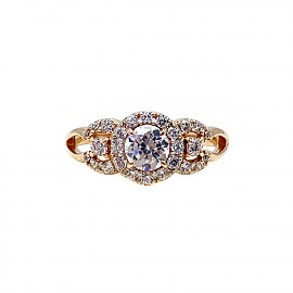 Золотое кольцо с цирконом 01-19076209