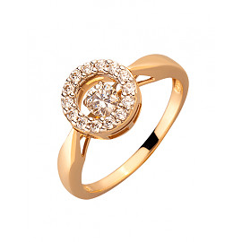 Кольцо из золота с цирконом 01-200111909