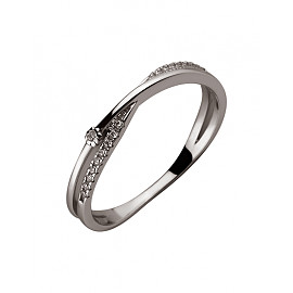 Золотое кольцо белого цвета с цирконом 01-200202509