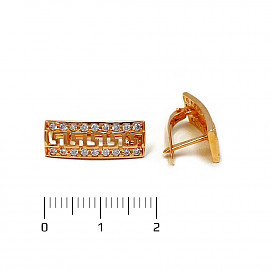 Серьги из красного золота с цирконом