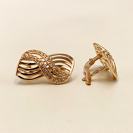 Серьги из золота с цирконом 01-200374409