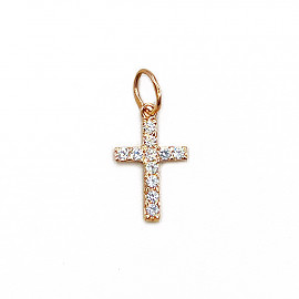 Крестик из золота с цирконом 01-200757309