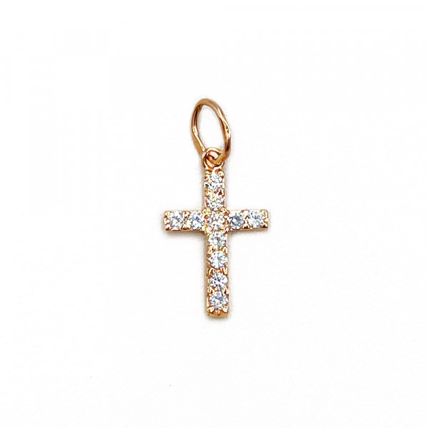 Крестик из золота с цирконом
