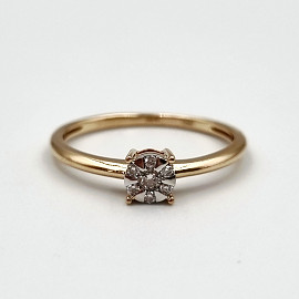 Кольцо из золота в красном с белым цвете с белыми бриллиантами 01-200759509