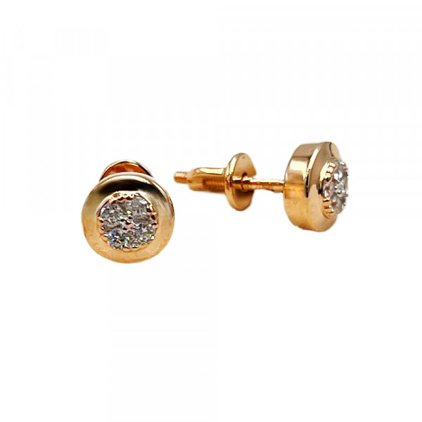 Золотые серьги с цирконом