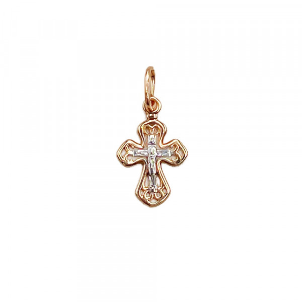Золотой крестик красного с белым цвета