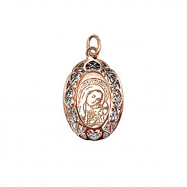 Золотая ладанка красного с белым цвета 01-200867509