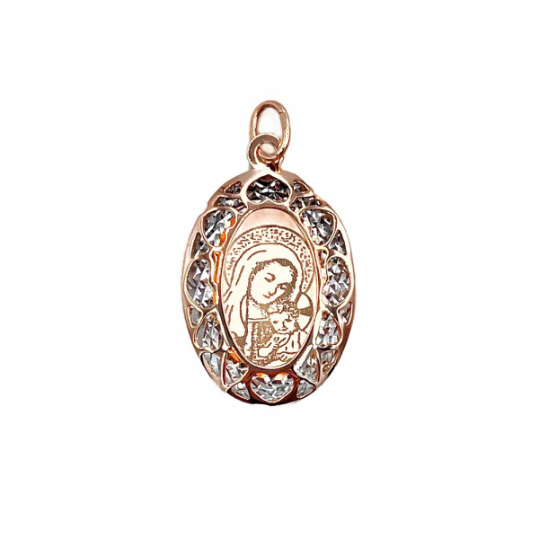 Золотая ладанка красного с белым цвета