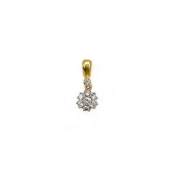 Кулон з золота у жовтому з білим кольорі з жовтими діамантами