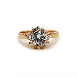 Золота каблучка з цирконом 01-200893309