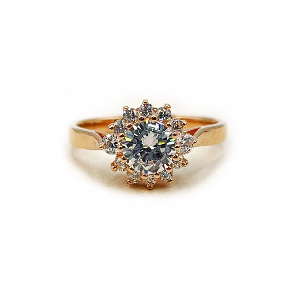 Золота каблучка з цирконом