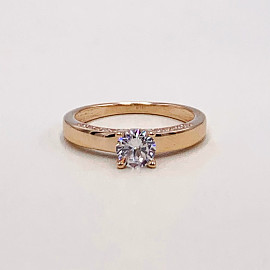 Золотое кольцо в красном цвете с цирконом 01-19298810