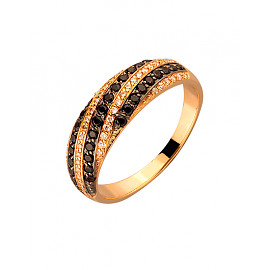 Золота каблучка червоного кольору з цирконом 01-19334910