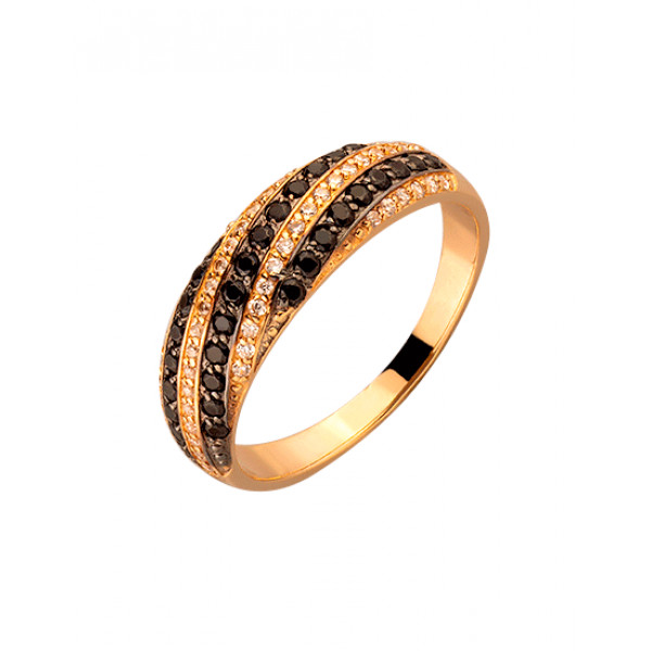 Золота каблучка червоного кольору з цирконом