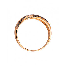 Золота каблучка червоного кольору з цирконом