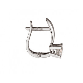 Сережки з золота білого кольору з цирконом