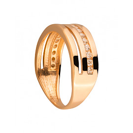 Кольцо из красного золота с цирконом