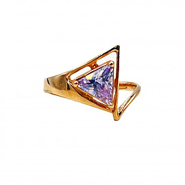 Кольцо из красного золота с цирконом 01-200145510