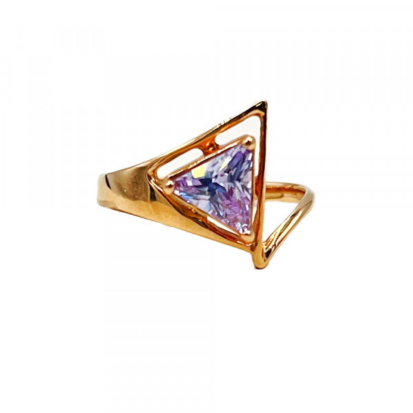 Кольцо из красного золота с цирконом