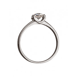 Кольцо из золота в белом цвете с цирконом