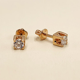 Серьги из золота в красном цвете с цирконом 01-200297110