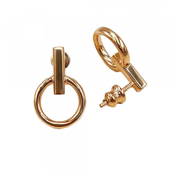 Золотые серьги красного цвета «Круг»