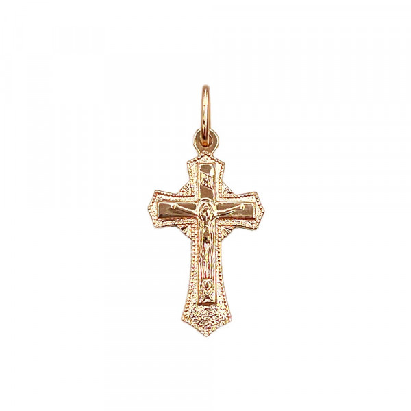 Золотий хрестик у червоному кольорі