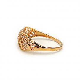 Кольцо из золота красного цвета с цирконом