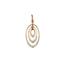 Золотой кулон с цирконом 01-200865610