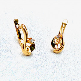 Сережки з червоного золота з жовтими діамантами 01-200876310