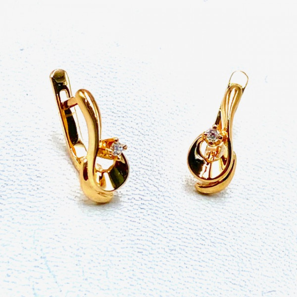 Сережки з червоного золота з жовтими діамантами