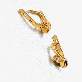 Сережки з червоного золота з жовтими діамантами