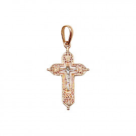 Золотий хрестик червоного з білим кольору 01-200878310