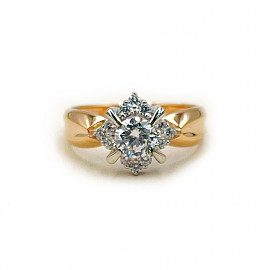 Золота каблучка з цирконом 01-200890110