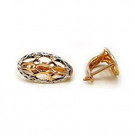 Серьги из красного с белым золота 01-200905010