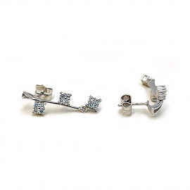 Серьги из золота в белом цвете с цирконом 01-200953710