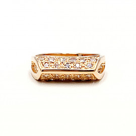Золотое кольцо с цирконом 01-19112511
